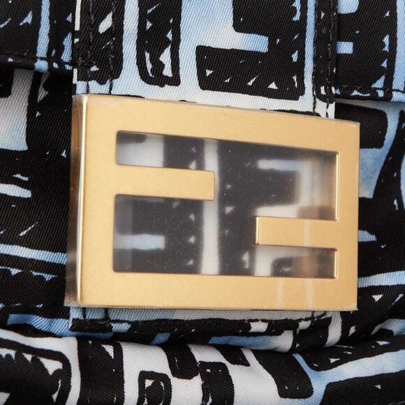 Fendi Blue/Black FF Nylon Small Joshua Backpack Bag - 8BZ048 - Picture 7 of 11